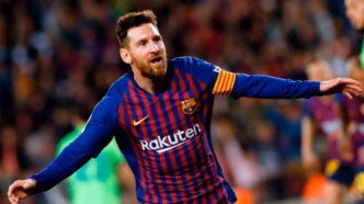 Lionel Messi em ação pelo Barcelona em partida pelo Campeonato Espanhol.