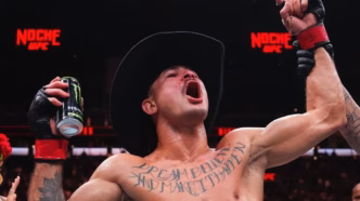 Diego Lopes em ação no Noche UFC.
