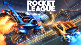 Imagem de uma partida de Rocket League durante os playoffs do eBrasileirão.