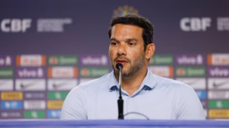 Samir Xaud, presidente da CBF, em evento oficial da entidade.