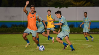Treino do Monte Roraima no estádio Canarinho antes do jogo contra o Iape-MA pela Copa do Brasil Sub-20.