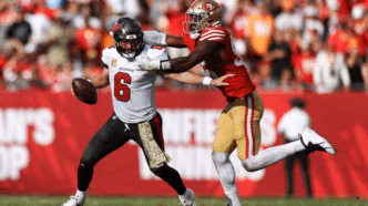 Imagem do jogo entre San Francisco 49ers e Tampa Bay Buccaneers pela NFL.