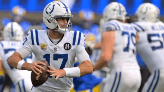 Gráfico com a classificação da AFC na temporada 2025 da NFL, mostrando os Indianapolis Colts na liderança.