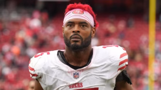 Jauan Jennings, do 49ers, em ação contra o Tampa Bay Buccaneers.